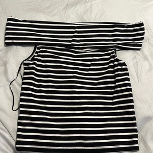 Anthropologie off the shoulder striped top, size medium